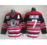 nhl jerseys chicago blackhawks #7 chelios black-red[75th][patch A]