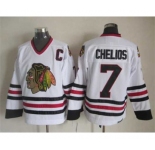 nhl jerseys chicago blackhawks #7 chelios white[patch C][chelios]