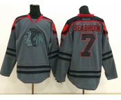 nhl jerseys chicago blackhawks #7 seabrook grey[charcoal cross check]