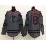 nhl jerseys chicago blackhawks #8 leddy grey[charcoal cross check]