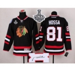 nhl jerseys chicago blackhawks #81 hossa black Autographed[2015 stanley cup]