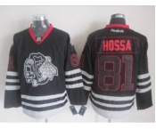 nhl jerseys chicago blackhawks #81 hossa black ice[the skeleton head]