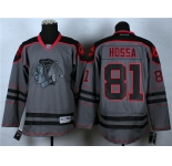 nhl jerseys chicago blackhawks #81 hossa grey [charcoal cross check]