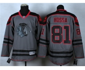 nhl jerseys chicago blackhawks #81 hossa grey [charcoal cross check]