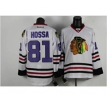 nhl jerseys chicago blackhawks #81 hossa white[number purple]