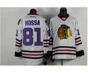 nhl jerseys chicago blackhawks #81 hossa white[number purple]