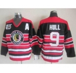 nhl jerseys chicago blackhawks #9 hull black-red[75th][patch A]