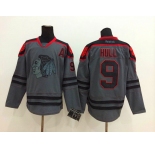 nhl jerseys chicago blackhawks #9 hull grey[charcoal cross check]