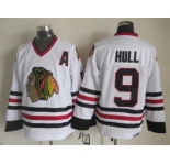 nhl jerseys chicago blackhawks #9 hull white[patch A]