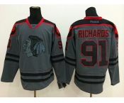 nhl jerseys chicago blackhawks #91 richards grey[charcoal cross check]