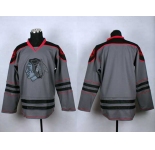 nhl jerseys chicago blackhawks blank grey [charcoal cross check]