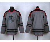 nhl jerseys chicago blackhawks blank grey [charcoal cross check]