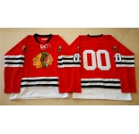 nhl jerseys mitchell and ness 1960-61 chicago blackhawks #00 red [throwback]