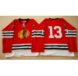 nhl jerseys mitchell and ness 1960-61 chicago blackhawks #13 noname red [throwback]