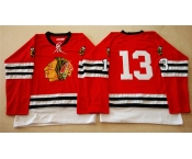 nhl jerseys mitchell and ness 1960-61 chicago blackhawks #13 noname red [throwback]