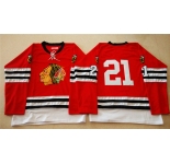 nhl jerseys mitchell and ness 1960-61 chicago blackhawks #21 noname red [throwback]