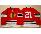 nhl jerseys mitchell and ness 1960-61 chicago blackhawks #21 noname red [throwback]