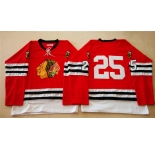 nhl jerseys mitchell and ness 1960-61 chicago blackhawks #25 noname red [throwback]