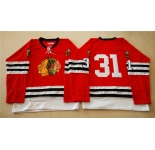 nhl jerseys mitchell and ness 1960-61 chicago blackhawks #31 noname red [throwback]
