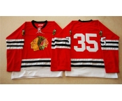 nhl jerseys mitchell and ness 1960-61 chicago blackhawks #35 noname red [throwback]