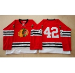 nhl jerseys mitchell and ness 1960-61 chicago blackhawks #42 noname red [throwback]