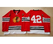 nhl jerseys mitchell and ness 1960-61 chicago blackhawks #42 noname red [throwback]
