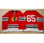nhl jerseys mitchell and ness 1960-61 chicago blackhawks #65 noname red [throwback]
