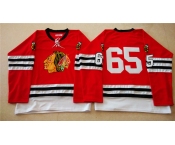 nhl jerseys mitchell and ness 1960-61 chicago blackhawks #65 noname red [throwback]