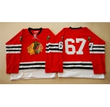 nhl jerseys mitchell and ness 1960-61 chicago blackhawks #67 noname red [throwback]
