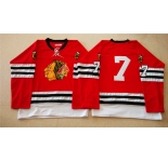 nhl jerseys mitchell and ness 1960-61 chicago blackhawks #7 noname red [throwback]