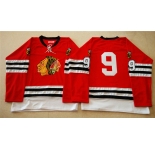 nhl jerseys mitchell and ness 1960-61 chicago blackhawks #9 noname red [throwback]