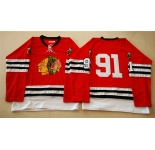 nhl jerseys mitchell and ness 1960-61 chicago blackhawks #91 noname red [throwback]