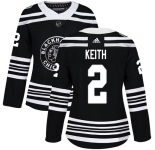 Blackhawks #2 Duncan Keith Black Authentic 2019 Winter Classic Women's Stitched Hockey Jersey