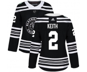 Blackhawks #2 Duncan Keith Black Authentic 2019 Winter Classic Women's Stitched Hockey Jersey