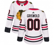 Women Adidas Chicago Blackhawks #00 Clark Griswold Authentic White Away NHL Jersey