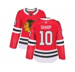 Women Adidas Chicago Blackhawks #10 Patrick Sharp Red Home Authentic Stitched NHL Jersey
