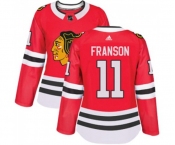Women Adidas Chicago Blackhawks #11 Cody Franson Authentic Red Home NHL Jersey