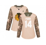 Women Adidas Chicago Blackhawks #14 Richard Panik Camo Authentic 2017 Veterans Day Stitched NHL Jersey