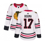 Women Adidas Chicago Blackhawks #17 Lance Bouma Authentic White Away NHL Jersey