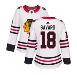 Women Adidas Chicago Blackhawks #18 Denis Savard Authentic White Away NHL Jersey