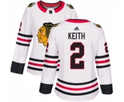 Women Adidas Chicago Blackhawks #2 Duncan Keith Authentic White Away NHL Jersey