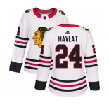 Women Adidas Chicago Blackhawks #24 Martin Havlat Authentic White Away NHL Jersey