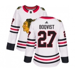 Women Adidas Chicago Blackhawks #27 Adam Boqvist Authentic White Away NHL Jersey