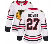Women Adidas Chicago Blackhawks #27 Adam Boqvist Authentic White Away NHL Jersey