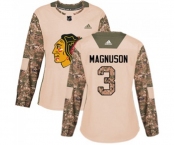 Women Adidas Chicago Blackhawks #3 Keith Magnuson Authentic Camo Veterans Day Practice NHL Jersey