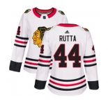 Women Adidas Chicago Blackhawks #44 Jan Rutta Authentic White Away NHL Jersey