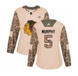 Women Adidas Chicago Blackhawks #5 Connor Murphy Authentic Camo Veterans Day Practice NHL Jersey