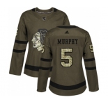 Women Adidas Chicago Blackhawks #5 Connor Murphy Authentic Green Salute to Service NHL Jersey