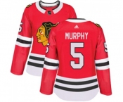 Women Adidas Chicago Blackhawks #5 Connor Murphy Authentic Red Home NHL Jersey