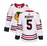 Women Adidas Chicago Blackhawks #5 Connor Murphy Authentic White Away NHL Jersey